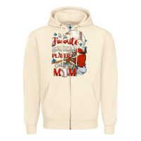 Sandshell My favorite baseball player calls me mom Zipper Hoodie - FaDigitalArtStudio