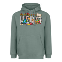 Sage My Daddy is my Hero Teacher Heavyweight Hoodie - CowhideDigitalArt