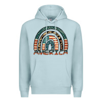 Blue Mist America rainbow Premium Hoodie - FaDigitalArtStudio