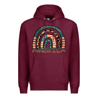 Burgundy America rainbow Premium Hoodie - FaDigitalArtStudio