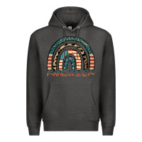 Charcoal Heather America rainbow Premium Hoodie - FaDigitalArtStudio
