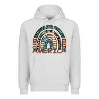 Dove Grey America rainbow Premium Hoodie - FaDigitalArtStudio