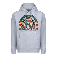 Heather Grey America rainbow Premium Hoodie - FaDigitalArtStudio