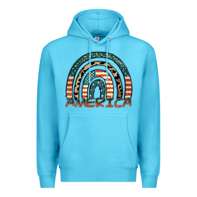 America Rainbow Premium Hoodie by FaDigitalArtStudio | Teevron