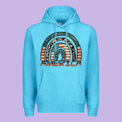 America Rainbow Premium Hoodie Designed By Fadigitalartstudio