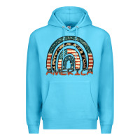 Ocean Blue America rainbow Premium Hoodie - FaDigitalArtStudio