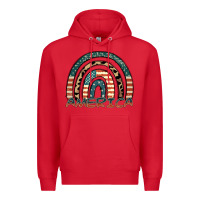 Red America rainbow Premium Hoodie - FaDigitalArtStudio