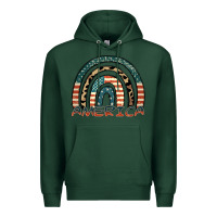 Sports Green America rainbow Premium Hoodie - FaDigitalArtStudio