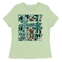 Matcha Howdy Cowhide Turquoise Ladies Tee - Jasminsmagicworld