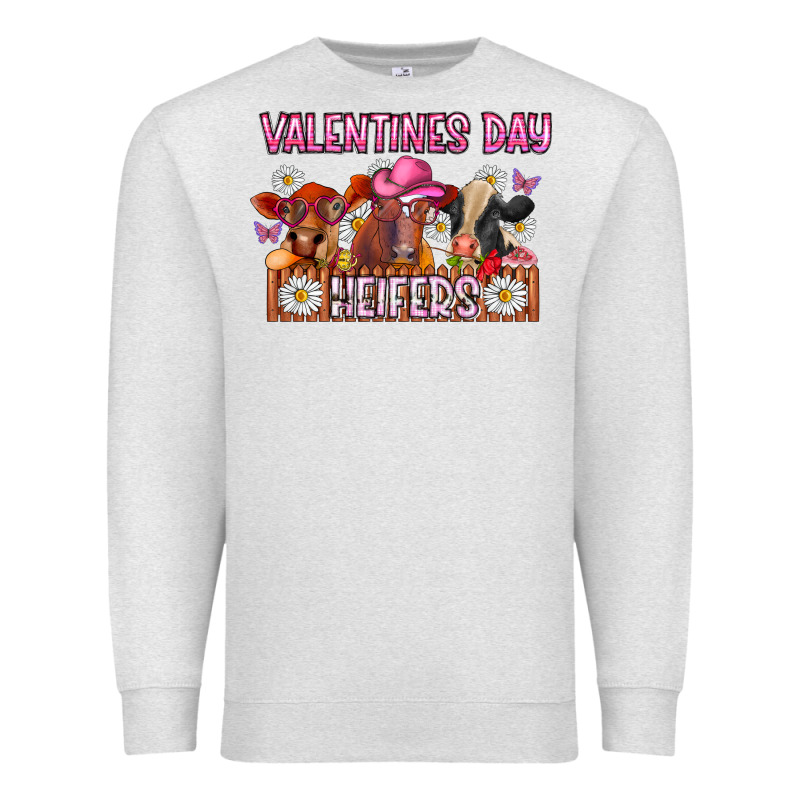 Valentines Day Heifers Premium Sweatshirt by CowhideDigitalArt | Teevron