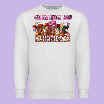 Valentines Day Heifers Premium Sweatshirt Designed By Cowhidedigitalart