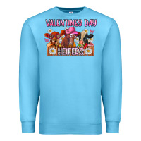 Ocean Blue valentines day heifers Premium Sweatshirt - CowhideDigitalArt