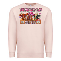 Pale Pink valentines day heifers Premium Sweatshirt - CowhideDigitalArt