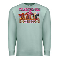 Seafoam valentines day heifers Premium Sweatshirt - CowhideDigitalArt