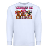 White valentines day heifers Premium Sweatshirt - CowhideDigitalArt