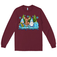 Burgundy merry christmas gnomes Long Sleeve Tee - texasbilliewilder