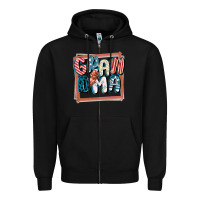 Black 4th of July grandma with lightning bolt Zipper Hoodie - FaDigitalArtStudio