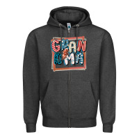 Charcoal Heather 4th of July grandma with lightning bolt Zipper Hoodie - FaDigitalArtStudio
