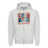 Dove Grey 4th of July grandma with lightning bolt Zipper Hoodie - FaDigitalArtStudio