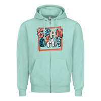 Seafoam 4th of July grandma with lightning bolt Zipper Hoodie - FaDigitalArtStudio