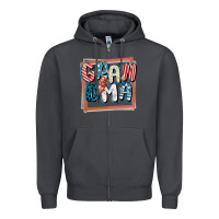 Smoke 4th of July grandma with lightning bolt Zipper Hoodie - FaDigitalArtStudio