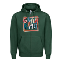 Sports Green 4th of July grandma with lightning bolt Zipper Hoodie - FaDigitalArtStudio