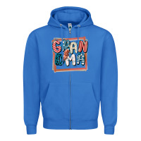 True Royal 4th of July grandma with lightning bolt Zipper Hoodie - FaDigitalArtStudio