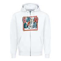 White 4th of July grandma with lightning bolt Zipper Hoodie - FaDigitalArtStudio