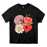 Black happy 100 days of school Heavy Core Tee - MaliasSmallBusiness