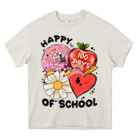 Cream happy 100 days of school Heavy Core Tee - MaliasSmallBusiness