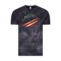 Cloud Black Vintage American Flag Lips Vintage Tee - Bettercallsaul