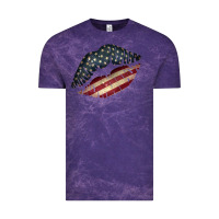 Cloud Purple Vintage American Flag Lips Vintage Tee - Bettercallsaul