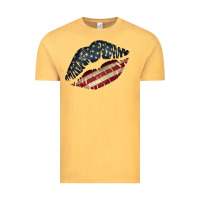 Vintage Mustard Vintage American Flag Lips Vintage Tee - Bettercallsaul