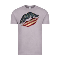 Vintage Zinc Vintage American Flag Lips Vintage Tee - Bettercallsaul
