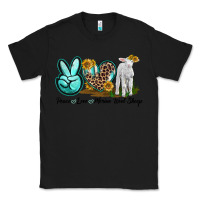 Black Peace Love Merino Wool Sheep Classic Tee - LillyAllenDesigns