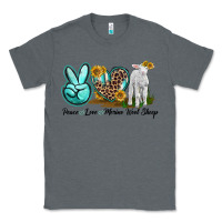 Charcoal Heather Peace Love Merino Wool Sheep Classic Tee - LillyAllenDesigns