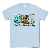 Dusty Blue Peace Love Merino Wool Sheep Classic Tee - LillyAllenDesigns
