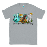 Heather Grey Peace Love Merino Wool Sheep Classic Tee - LillyAllenDesigns