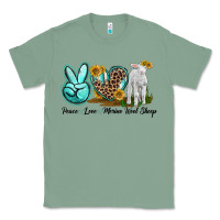 Sage Peace Love Merino Wool Sheep Classic Tee - LillyAllenDesigns
