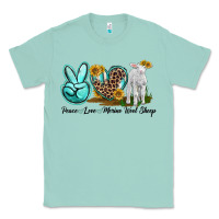 Seafoam Peace Love Merino Wool Sheep Classic Tee - LillyAllenDesigns