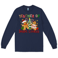 Navy Teacher of smart cookies Long Sleeve Tee - texasbilliewilder