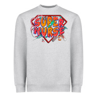 Heather Grey super nurse Heavyweight Sweatshirt - CowGirlArtShop