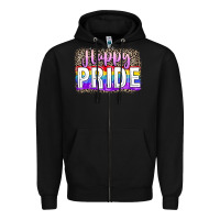 Black Happy pride Zipper Hoodie - FaDigitalArtStudio