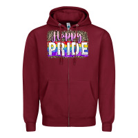 Burgundy Happy pride Zipper Hoodie - FaDigitalArtStudio