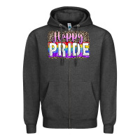 Charcoal Heather Happy pride Zipper Hoodie - FaDigitalArtStudio