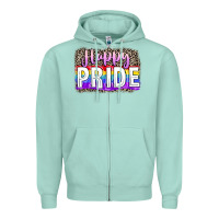 Seafoam Happy pride Zipper Hoodie - FaDigitalArtStudio