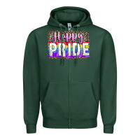 Sports Green Happy pride Zipper Hoodie - FaDigitalArtStudio