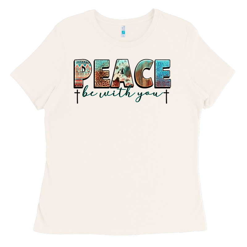 Peace Be With You Cross Ladies Tee by NancyCooperArtShop | Teevron