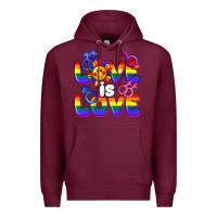 Burgundy Love is love Premium Hoodie - FaDigitalArtStudio