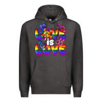 Charcoal Heather Love is love Premium Hoodie - FaDigitalArtStudio